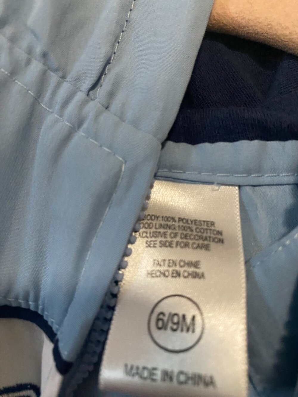 Vintage Harley-Davidson Baby Boy Light Blue Hooded Lightweight Jacket 6/9M - Picture 7 of 13
